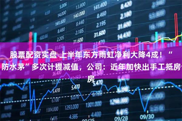 股票配资实盘 上半年东方雨虹净利大降4成！“防水茅”多次计提减值，公司：近年加快出手工抵房